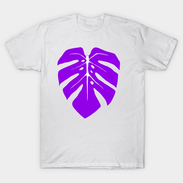 Purple Monstera Leaf T-Shirt by ally1021